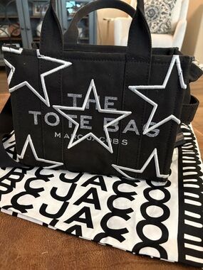 Marc Jacobs Black Canvas Star Tote Small